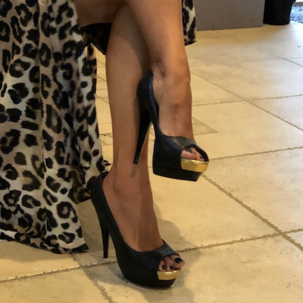 Black Peep Toed Michael Kors Heels